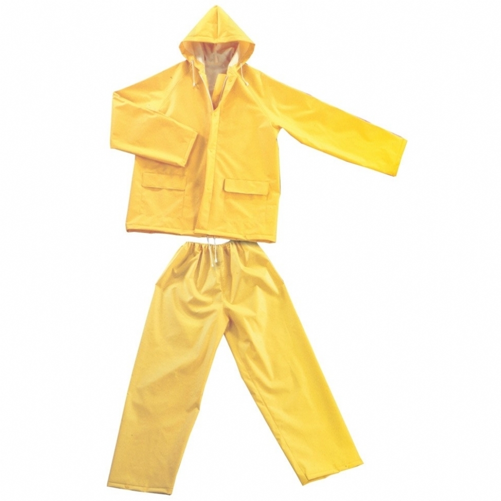 PVC Astarlı Sarı Takım Yağmurluk 0.35 mm